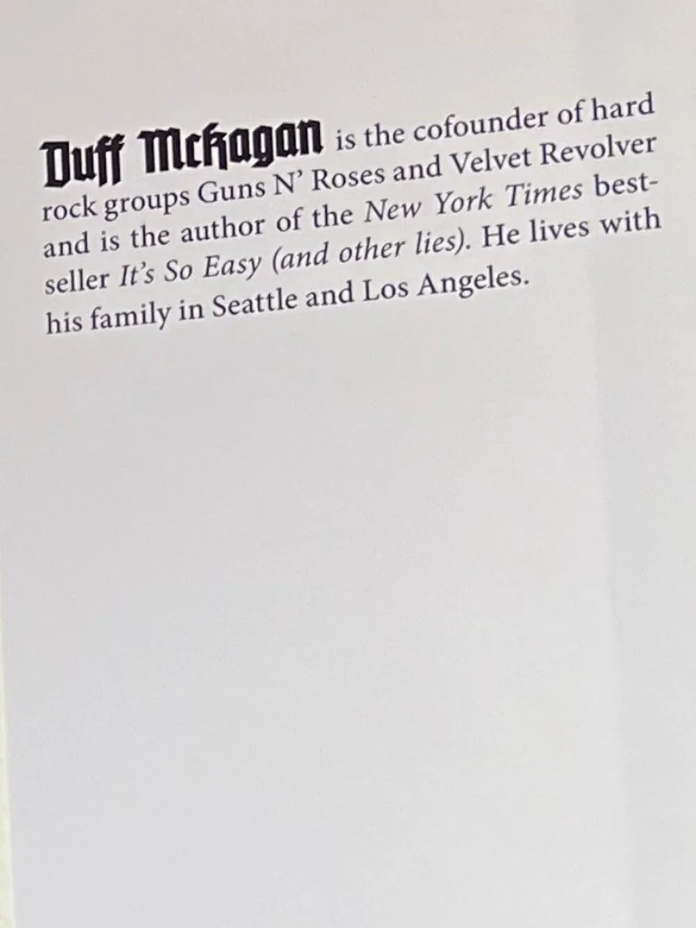 How to be a Man (and other illusions) by Duff McKagan, NYT Bestselling Author